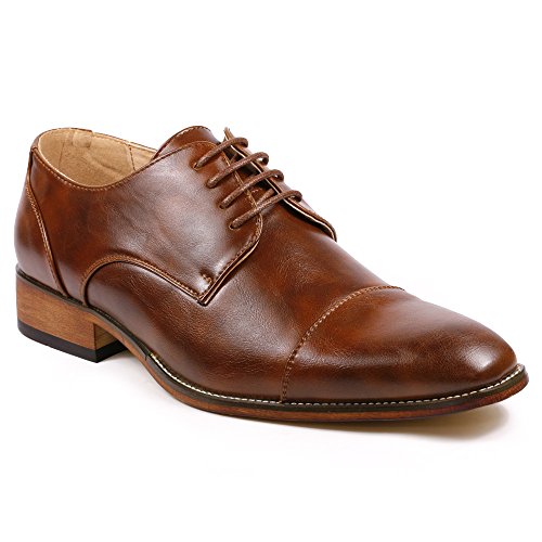 Metrocharm MC106 Cap Toe Lace Up Oxford Classic Dress Shoes