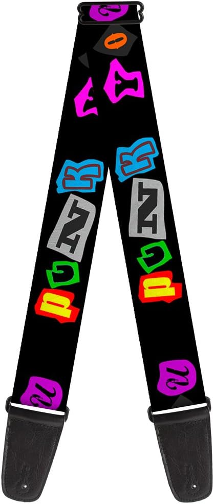 Buckle-Down Guitar Strap Punk You Black Full Color 2 Inches Wide