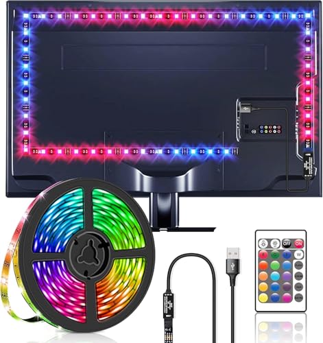 LED TV 2 mètre ruban bande LED USB avec télécommande rétroéclairage multicouleur pour 32'-55' HDTV, PC, chambre, fête et décoration de maison (2 mètre)