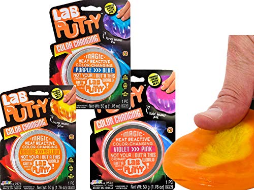 JA-RU Lab Putty Color Changing Putty for Kids - Orange to Yellow (1 Unit) Heat Sensitive Sensory Fidget Toy | Non Sticky Slime for Kids | Stress Relief Toy | Party Favors. 9576-1A