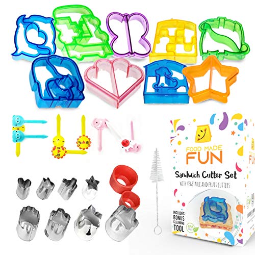 30pc Sandwich Cutters for Kids by FoodMadeFun - Complete Set of Bento Accessories