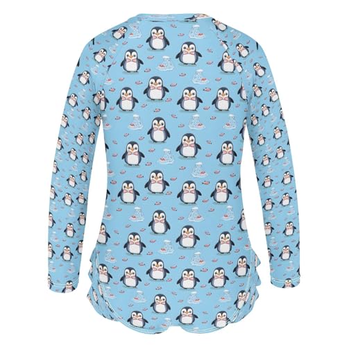 Cute Iceberg Penguin Girls Long Sleeve Swimsuits One Piece Zipper Bathing Suit UPF 50+ Rashguard Swimwear3