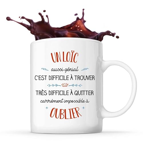 Planetee Tasse Loïc aussi génial | Idée Mug Cadeau Prénom
