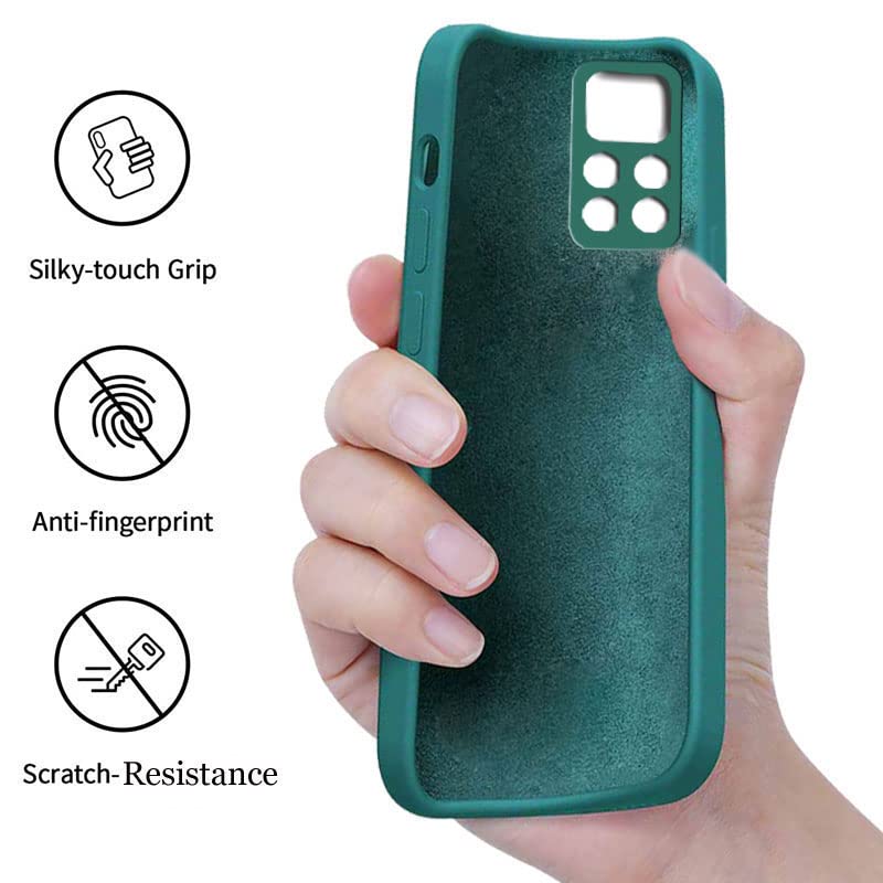 Image of A rtistque Liquid Silicone Matte Shockproof Flexible with Camera Protection Soft Back Cover Case for Mi Redmi Note 11 Pro /Pro Plus 5G - Green