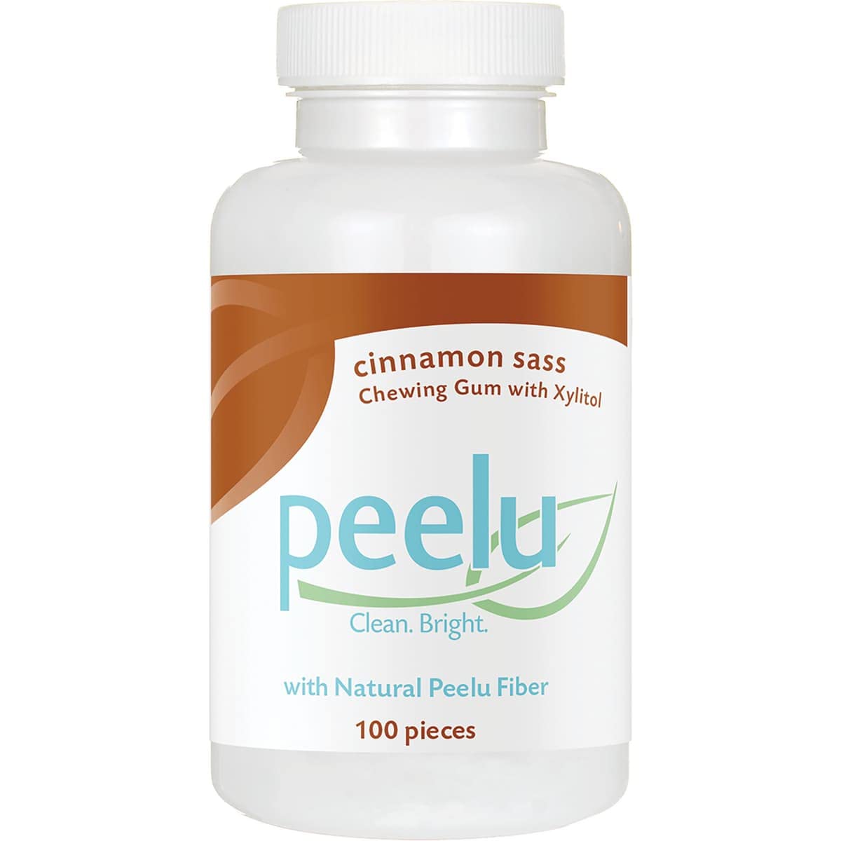 Peelu Cinnamon Sass Chewing Gum with Xylitol 100 Ct