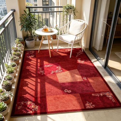 Tapis de salon rétro lavable pour balcons et sols difficiles - 5
