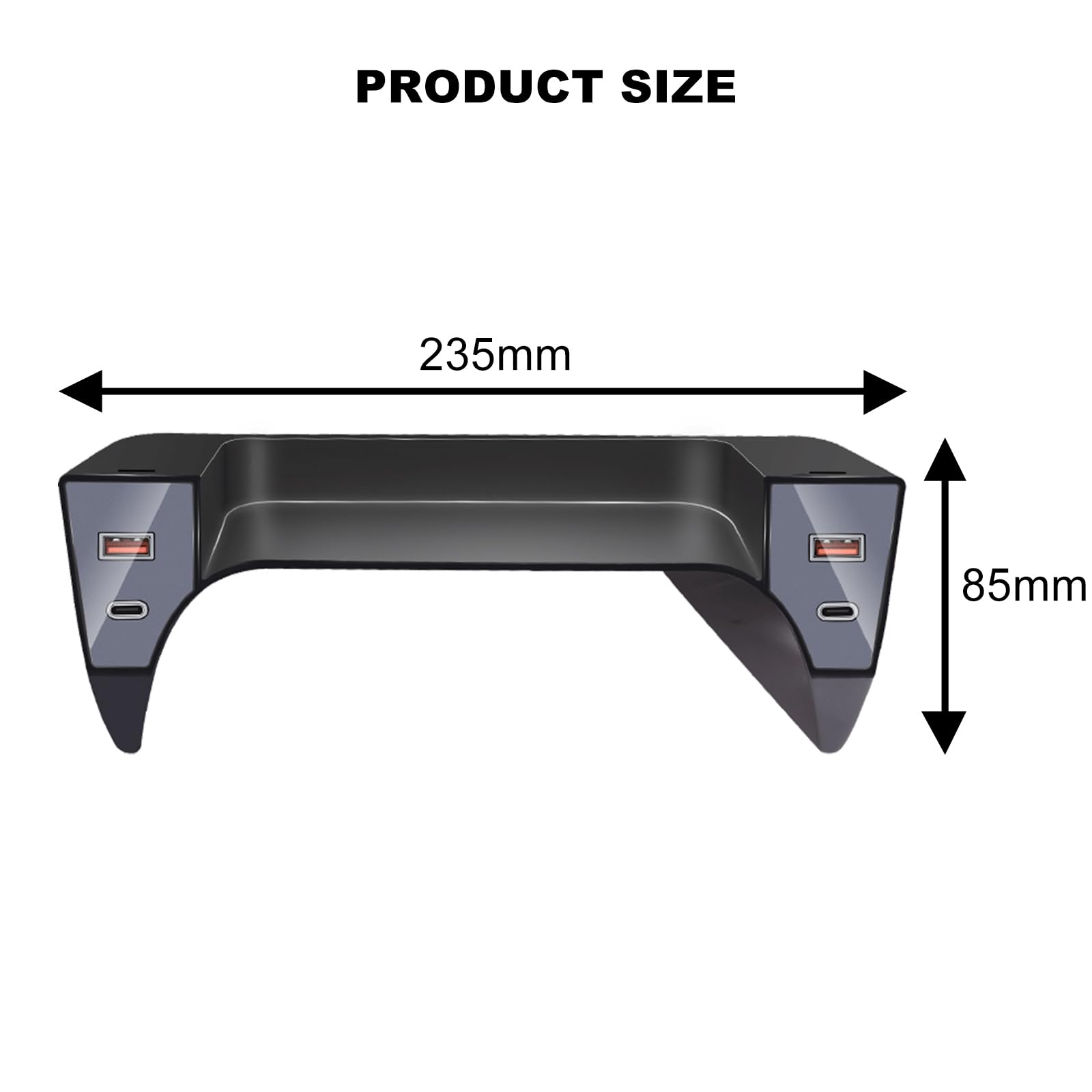 Cargador de coche USB para Toyota RAV4/WILDLANDER 2020-2024, compatible con USB y puerto C Typc 24W, cargador rápido de consola central multipuerto para teléfono celular
