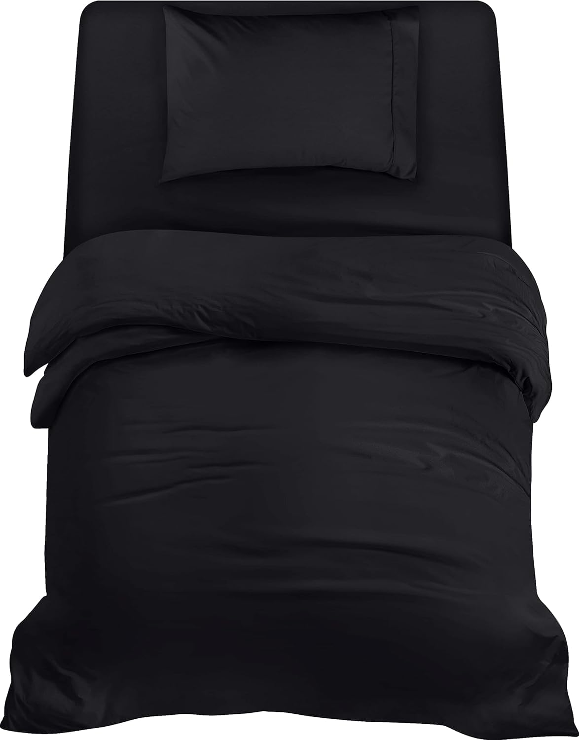 Utopia Bedding 3 Piece Single Bedding Set - Pack of 10 - Duvet Cover, Fitted Sheet with Pillow case - Soft Brushed Microfiber Polyester (Black)