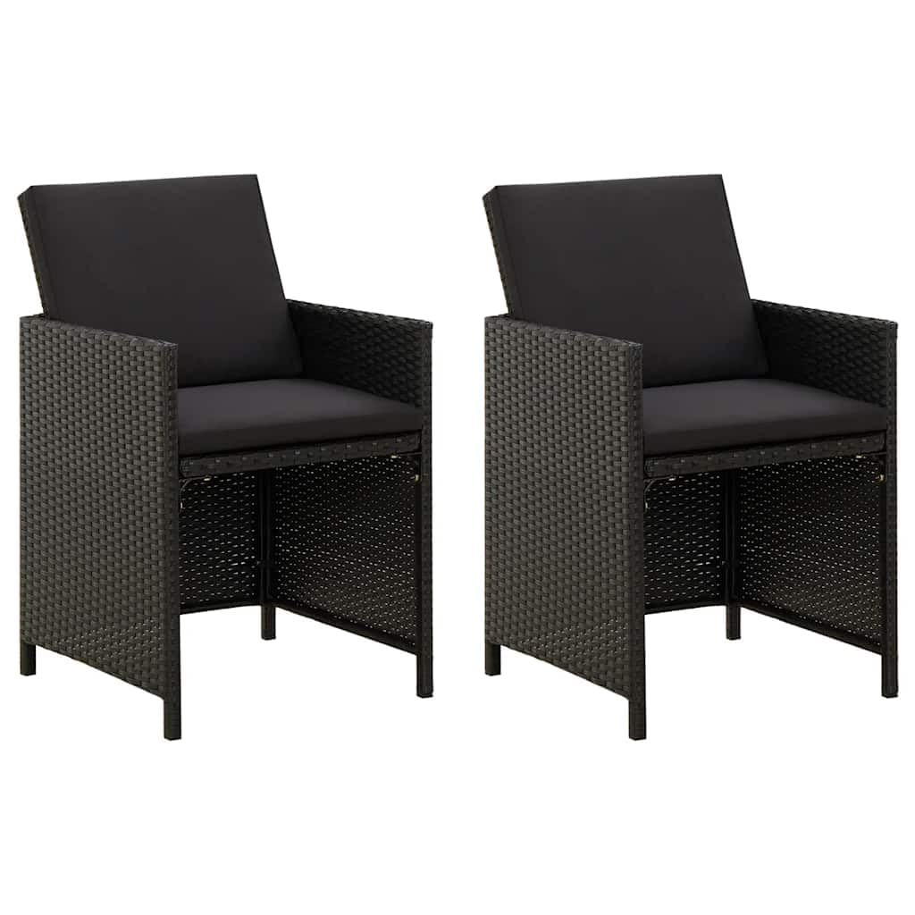 Chaises de jardin en polyrotin pour terrasse et balcon - Idéal pour vos repas conviviaux en été, lot de 2