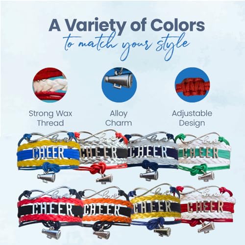Infinity Collection - Cheer Charm Bracelet - Infinity Love Adjustable Jewelry in Team Colors, Cheer Jewelry and Accessories, Gift for Cheerleaders and Teams4
