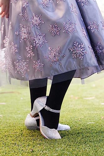 Image of Gwen & Zoe Girl Dress Shoes for Weddings and Parties - Big and Little Girl 2 Inch High Heel with Rhinestone Strap