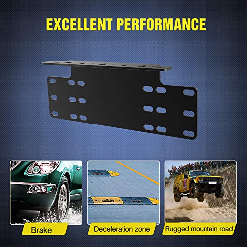 Nilight 90044B Universal License Heavy Duty Steel Front Plate Mounting Bracket Holder for Off-Road LED Work Lamps Lighting Bars, 2 Years Warranty by Nilight - Image 6