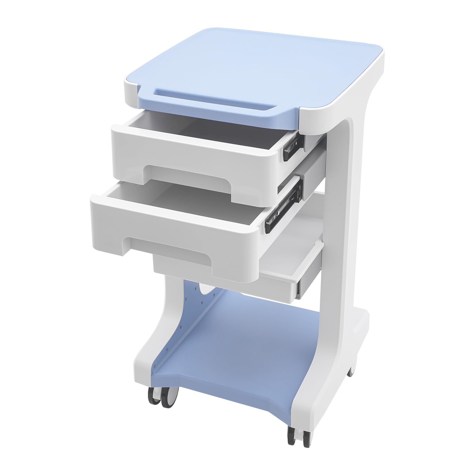 Salon Trolley Kosmetikwagen Laborwagen Arbeitswagen Aufbewahrungswagen mit 2 Schubladen Gerätewagen für Kosmetik, Schönheitsinstrumente