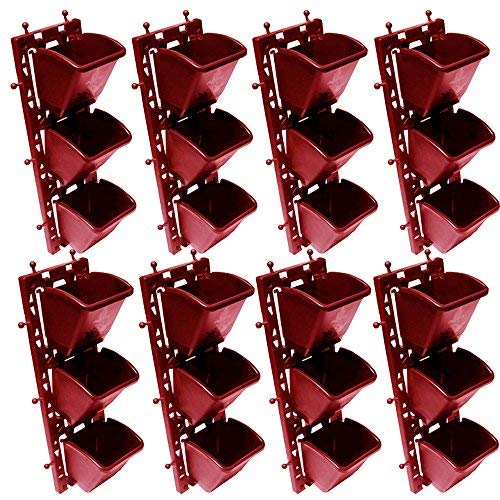 Bio Blooms Agro India Pvt.Ltd. M2 Model Vertical Wall Hanging Garden Pots| 8 Panel & 24 Pots | Brown Color | Outdoor Use & Indoor Use (B07C9R87HM) Amazon Price History, Amazon Price Tracker