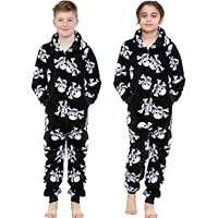 A2Z 4 Kids Fun Halloween Skull and Bones Print Onesie Black & Multi Pyjama Sets - E.Soft 924 Black White 13