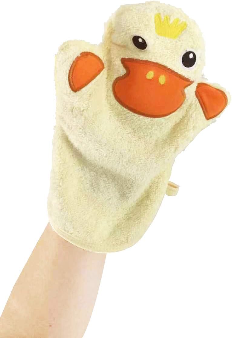JN&LULU Organics Bath Mitt Toddlers Bath Cotton and Soft Scrub Bathing Loofah Shower Gifts (Duck)