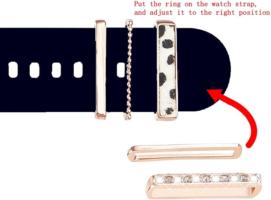 Miniatura 4 de 1 juego de abalorios de reloj para Apple Watch Series 9 8 SE 7 6 5 4 3 2 1 Correa de reloj Anillo decorativo