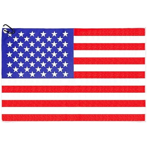 Solvora American Flag Golf Towels, Microfiber Waffle Golf Towel, Suitable for Men's Golf Gifts (Red Flag) Cover