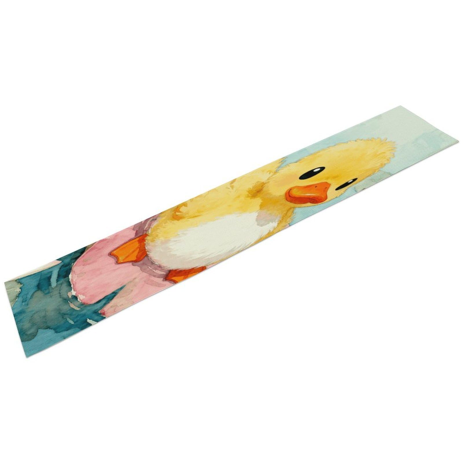 Funny Duck Table Runner 13" X 72" Exquisite Linen Table Runner Wrinkle Resistant Farmhouse Rustic Table Runners Seasonal Table Decoration for Kitchen Dining Home Party