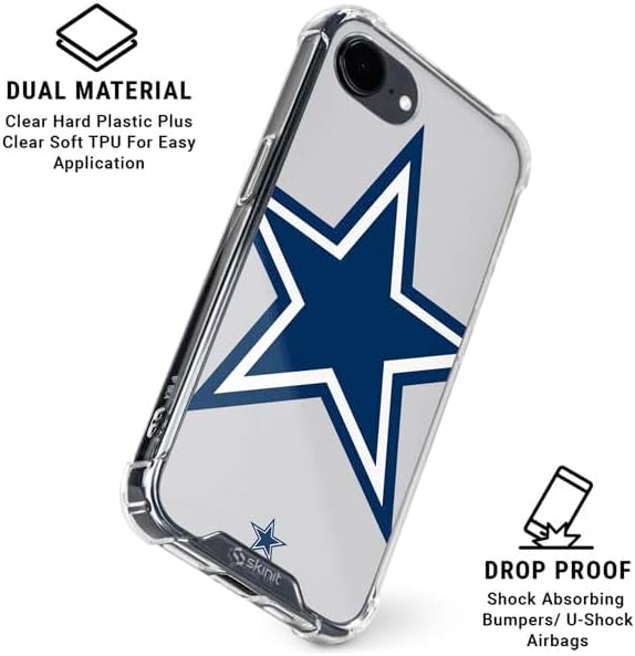Skinit Clear Phone Case Compatible with iPhone 16e - Officially Licensed NFL Dallas Cowboys Large Logo Design