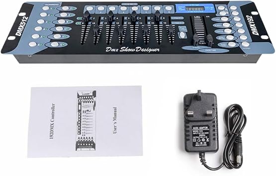DMX Controller 192 Channels DMX 512 Controller Lighting Controller, 240 Scenes, for Stage Lights, Moving Lights, DJ, Disco, Club, Party-Three Colors
