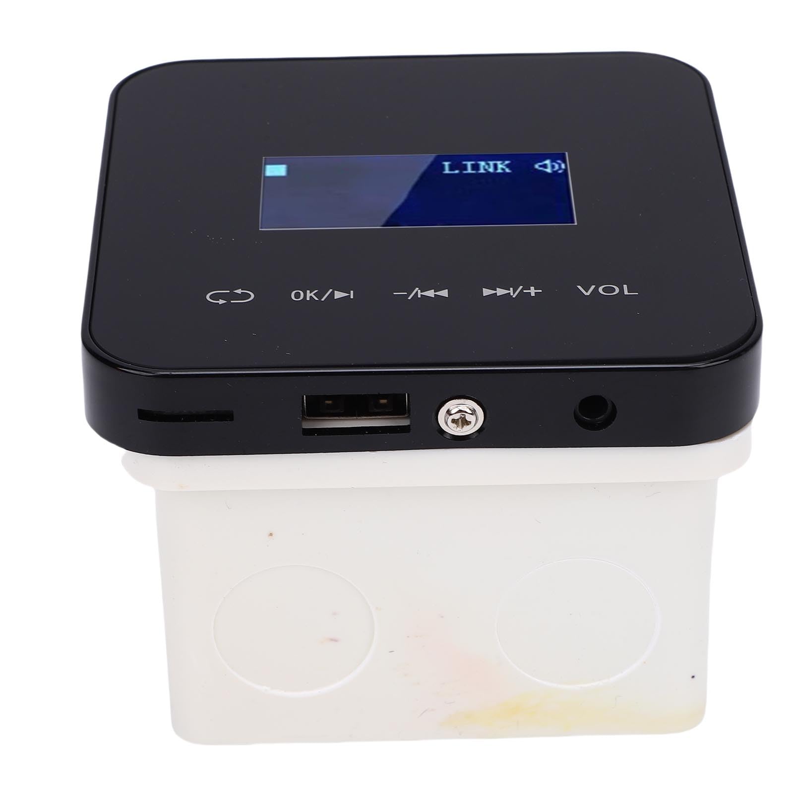KIMISS Amplificador de Pared Bluetooth con Pantalla LCD - Amplificador de Música de Pared de 2 Canales para Audio Doméstico, Control Remoto Inalámbrico por Infrarrojos, Compatible con MP3/AAC/WAV