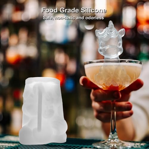 SIUPER 3D Unicorn Ice Cube Silicone Molds Tray for Whiskey, Cocktail, Drink Decor, Bar; Rich Details. Fun Animal Mold for DIY Craft Chocolate Soap Candle Resin Gifts for Women Kids Girls Boys; 2 Pack by SIUPER - Image 2
