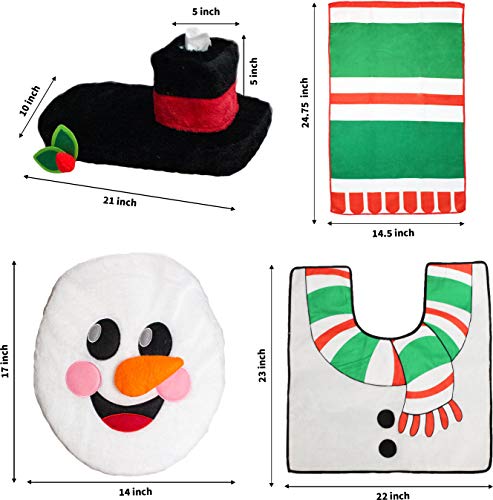image for JOYIN 10 Pieces Christmas Santa and Snowman Themes Bathroom Decoration