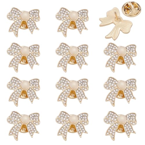 Broches nœud en cristal anti-bâillement pour ajuster un décolleté de robe