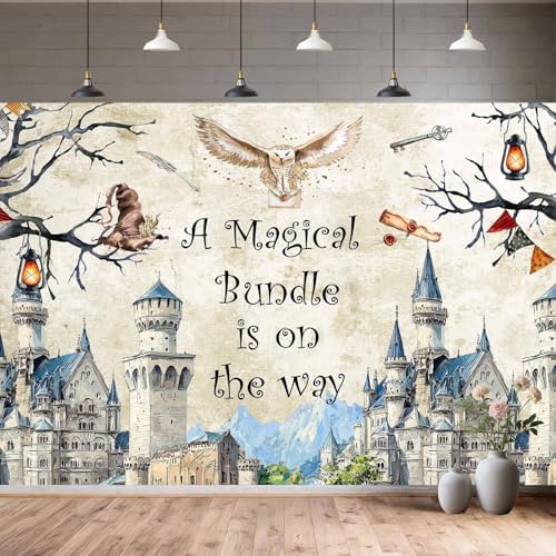10X8ft Magical Wizard Baby Shower Photo Backdrop Photography Background, A