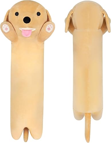 Almohada larga de felpa para perro, almohada de animales de peluche Golden Retriever de 24 pulgadas, almohada suave y larga para dormir, juguete de