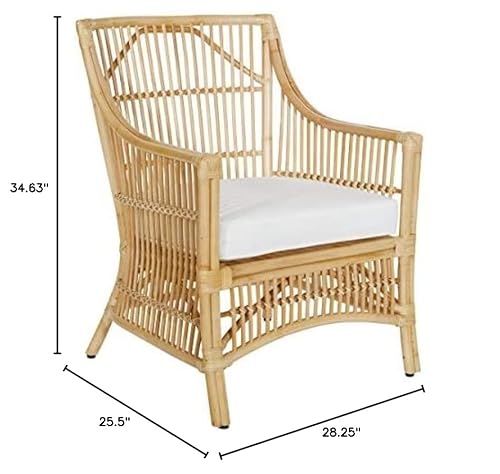 Osp Home Furnishings Maui Rattan Chair, Natural #TOP2