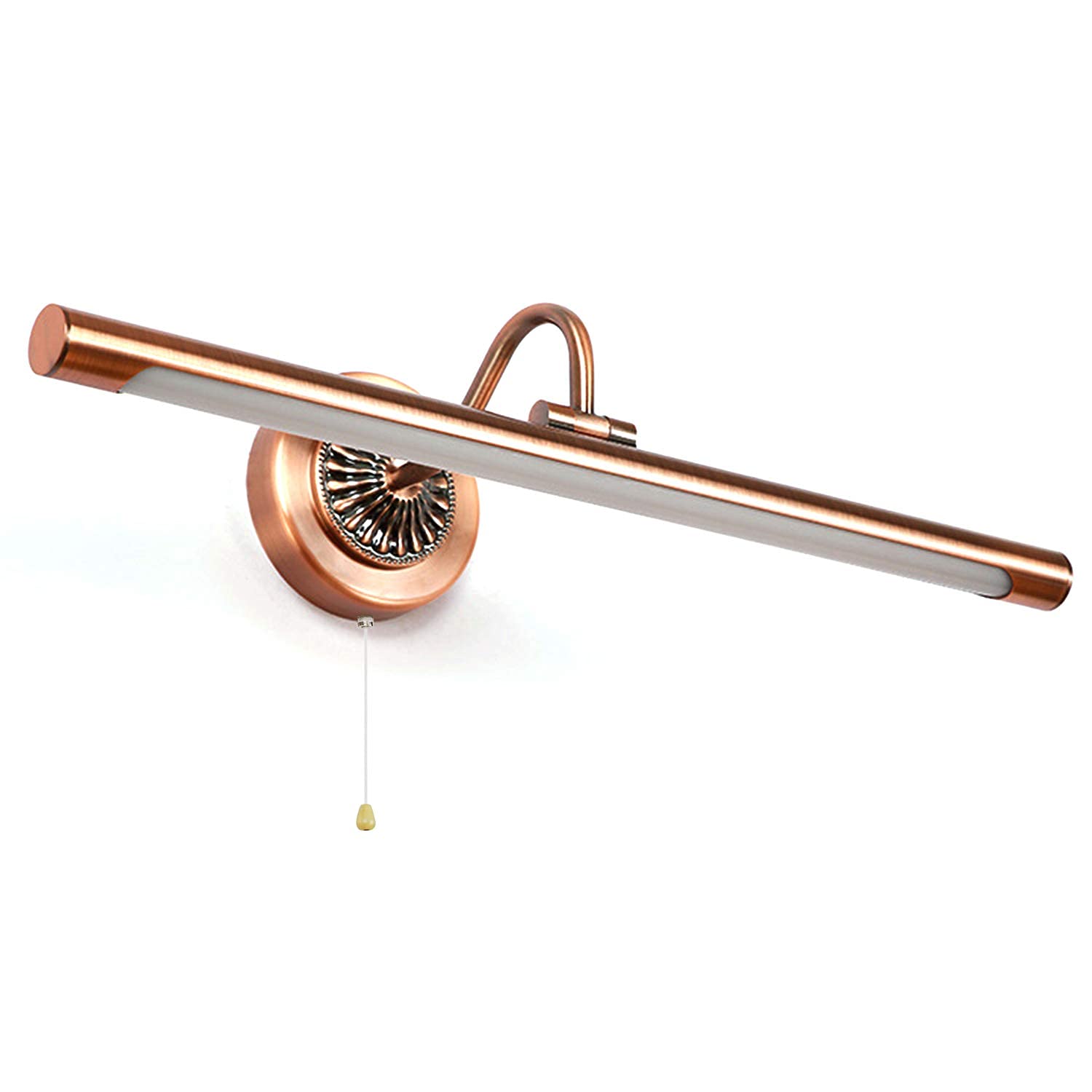 HYSJDMNC Vintage Bathroom Mirror Light with Pull Switch IP44 Bathroom Lamp LED Mirror Lamp for Dressing Table 4000K Make-Up Light 240 ° Rotatable Retro Wall Lamp Indoor Brown bronze/45CM Interesting