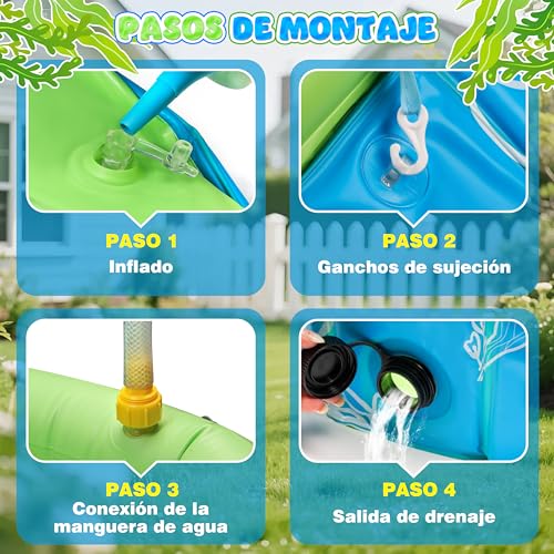 Miniatura 6 de Colmanda Piscina Para Bebé 4-En-1 Pop Up, 100x30 Cm Piscina De Bolas Bebe Con Chorros De Agua, Tienda De Playa Bebé Con Techo Y Mosquitera, Protección Uv Spf50 , Portátil Para Jardín