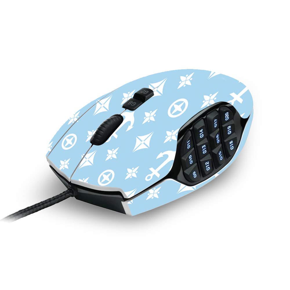 MightySkins Skin Compatible with Logitech G600 MMO Gaming Mouse - Baby Blue Designer | Protective, Durable, and Unique Vinyl wrap Cover | Easy to Apply, Remove, and Change Styles | Made in The USA
