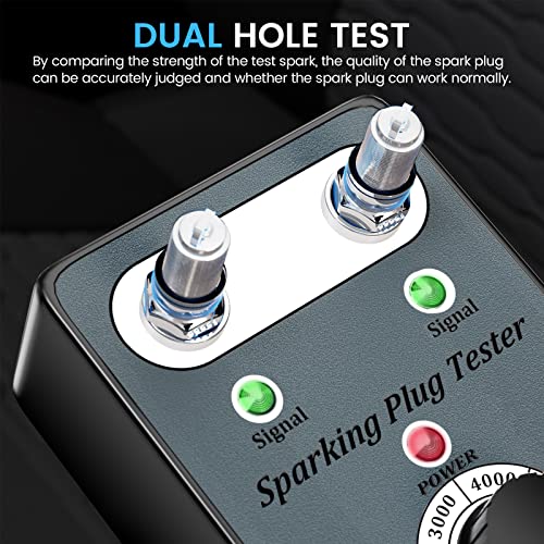 Spark Plug Tester, Vxscan Car Dual Holes Spark Tester With Adjustable Frequency, Ignition Coil Tool For 12V Gasoline Vehicles 11Mm Spark Plug #TOP3