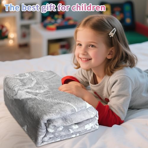 Image of TEHALK Dinosaur Glow in The Dark Blanket for Boys /Girls /Toddler /Baby, Dinosaur Toys for Boy Age 3-12, Cute Funny Kids Throw Blanket for Birthday /Gifts 40 inchx 60 inch