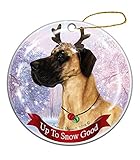 Décorations de Noël en céramique à suspendre pour sapin de Noël - Souvenir - Fauve - Dogue allemand - Chien non recadré