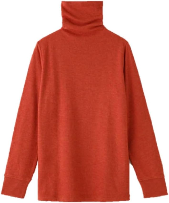 竹布 癒布ボトルネック 柘榴（ざくろ/オレンジレッド系）M～Ｌサイズ