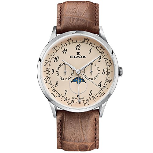 EDOX HerrenArmbanduhr Analog Quarz Leder 40101-3C-BEBN