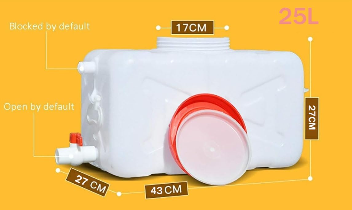 poziomy zbiornik magazynowy na wodę, 50L/60L/90L Plastikowe Wiadro Do Przechowywania Żywności z Pokrywką - Wytrzymały Prostokątny Pojemnik Na Wodę Użytku Domowego(50L)