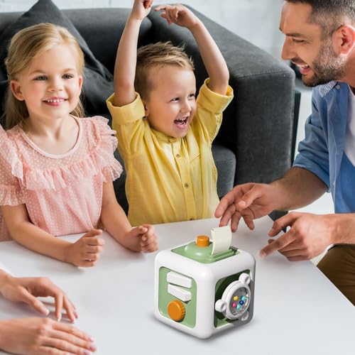 Juguete sensorial Busy Cube de madera para niños pequeños de 2 años 2