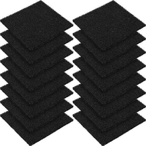 UICCVOKK 16 Stücke Biofilter NachrüStsatz Extra Dicke Aktivkohlefilter Aktivkohlefilter FüR KüChenmüLlkomposter Aktivkohlefilter Quadrat Bioeimer Filters Aktivkohlefilter KatzenstreukäSten,12cm,0.5cm