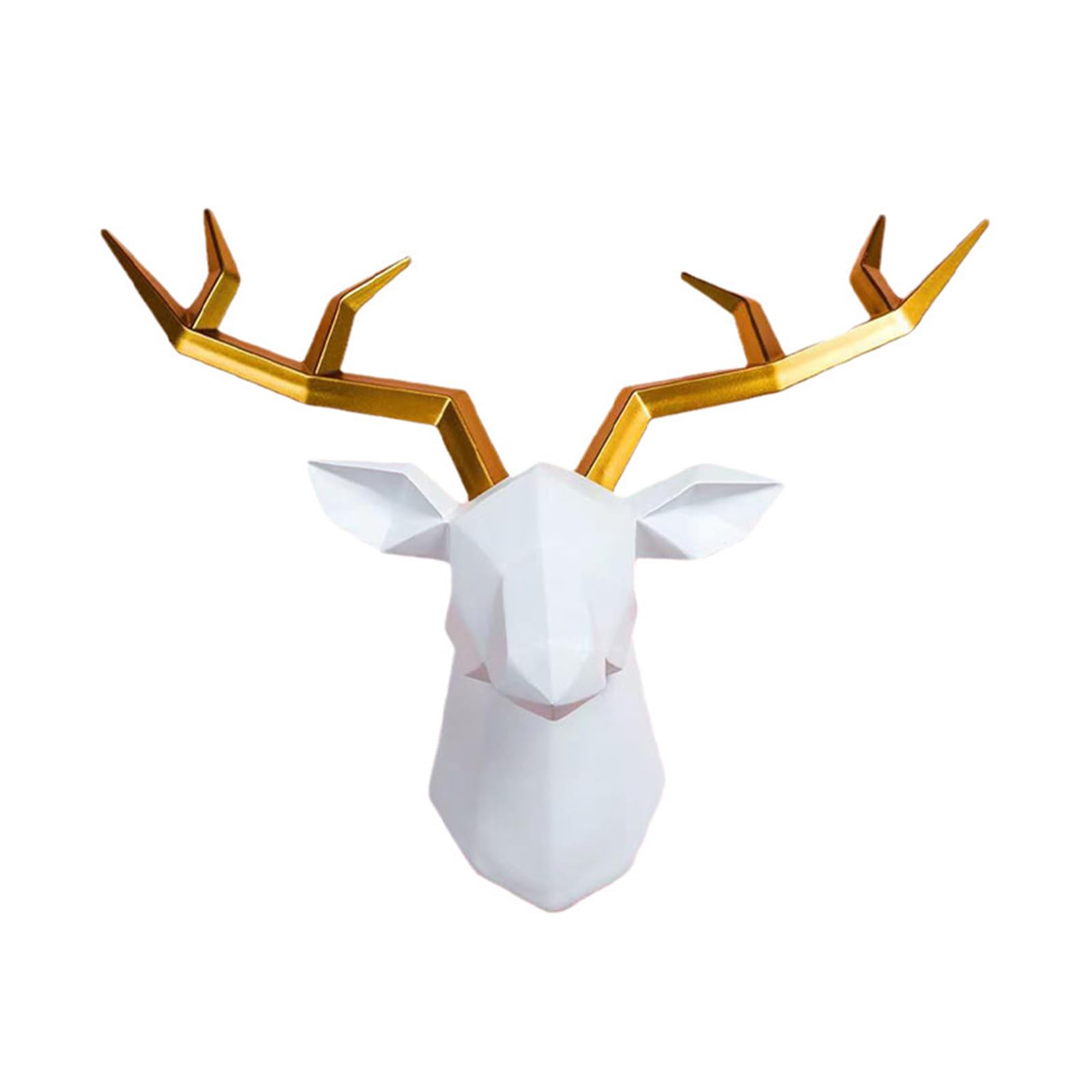 Zyqixluk Resin Deer Decor, Deer Head Wall Decor, Animal Head Statue, Wall Hanging Centerpiece, For Living Rooms, Bedrooms, Home Offices, A4, 14 * 5.5 * 14.2in