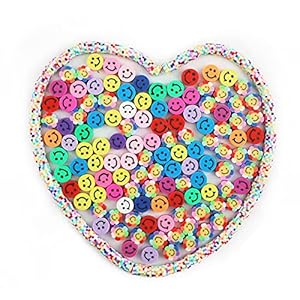 SAVITA 550-Count Smile handgemaakte kralen met gekleurde pakking Polymeer klei kralen Smile Flower Clay kralen Gemengde…
