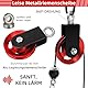 DOBVDLA Alu Umlenkrolle 90mm, Seilrolle Fitness mit U Haltebügel, Block Umlenkrollen für Stelseile DIY Gym Fitnessgeräte, Kabelmaschine Drahtseilrolle mit Karabinerhaken Verbindungsgurt, Rote