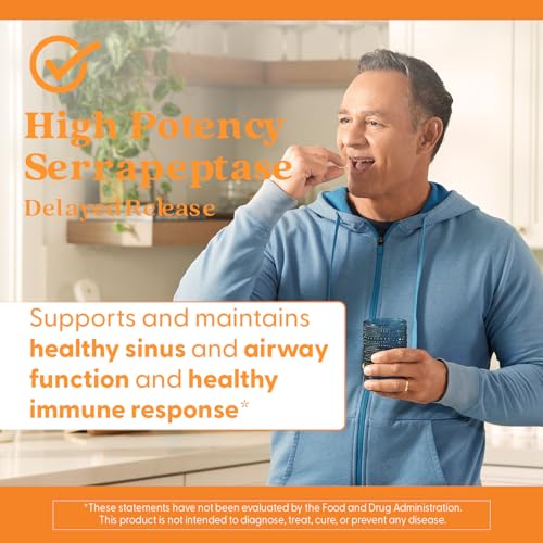 Image of Doctor's Best Serrapeptase Supplement for Men & Women - Proteolytic Enzyme for Sinus & Immune Health Support, 120,000 SPU per Veggie Capsule, High Potency Formula, Non-GMO, Vegan - 270 Veg Caps