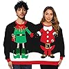 GRAJTCIN Mens and Womens Two Person Ugly Christmas Sweater 3D Printed Sweatshirt Couple