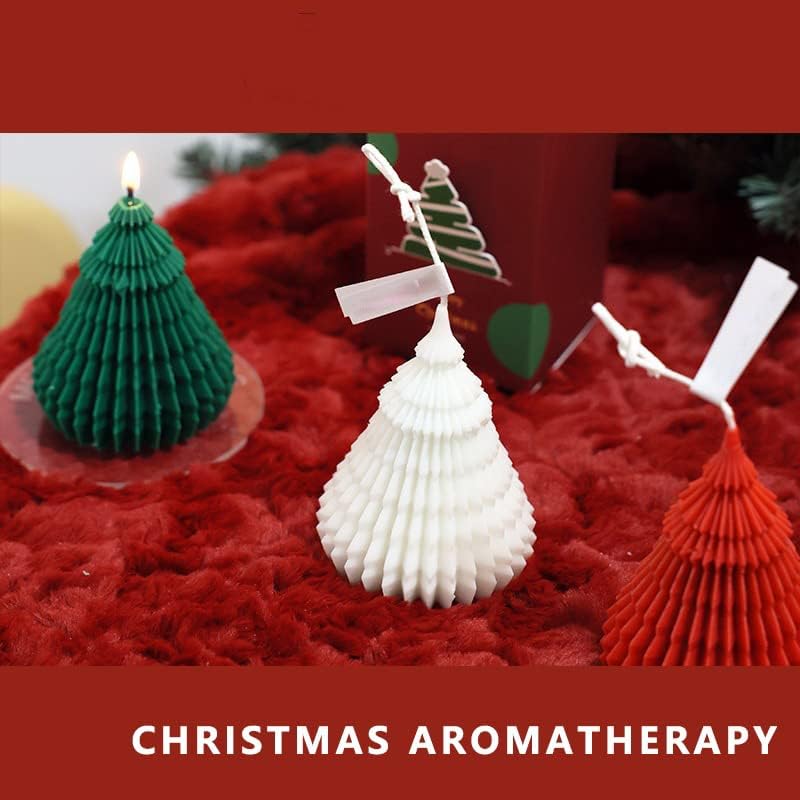 Miniatura 5 de Molde grande de vela de silicona para árbol de Navidad, molde en forma de cono en espiral 3D, árbol de Navidad plegable para hacer velas, moldes