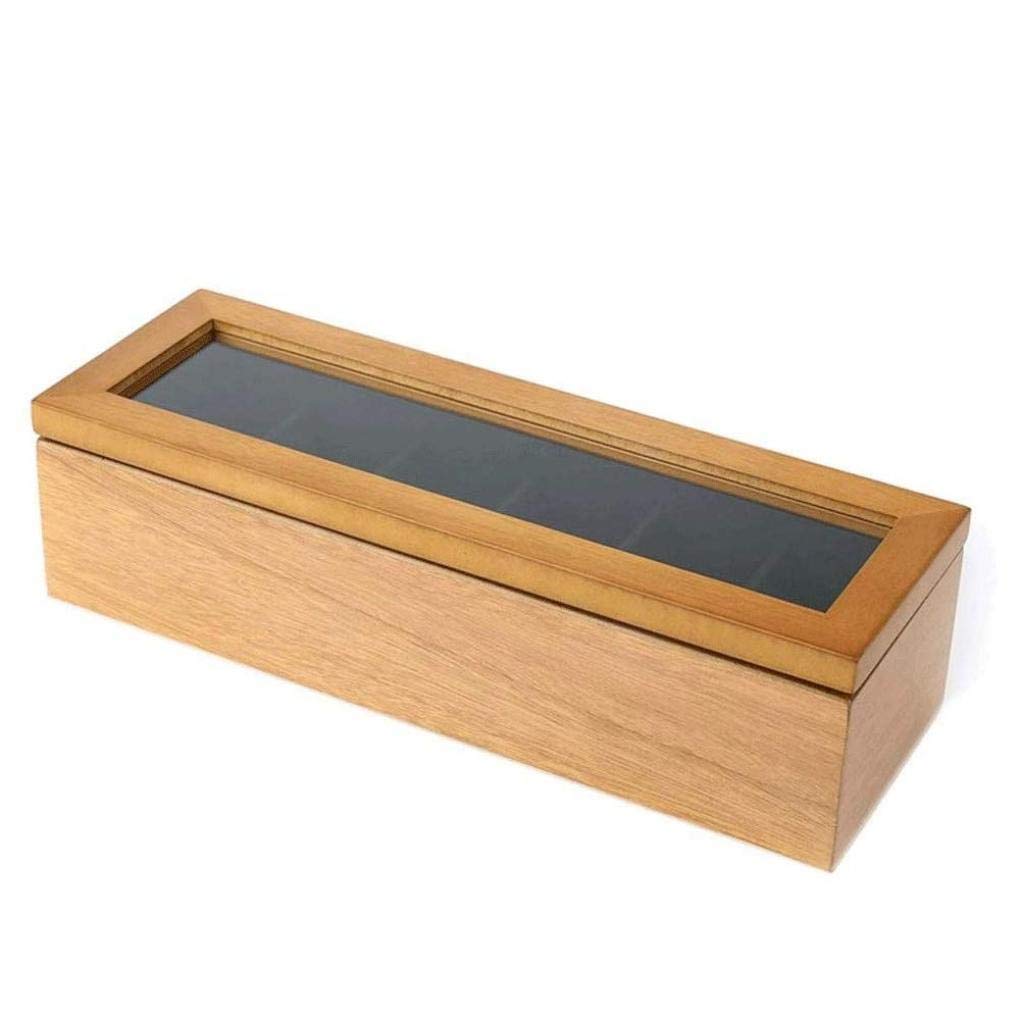 Boîte de montre en bois cadeau idéal pour homme avec couvercle en verre durable